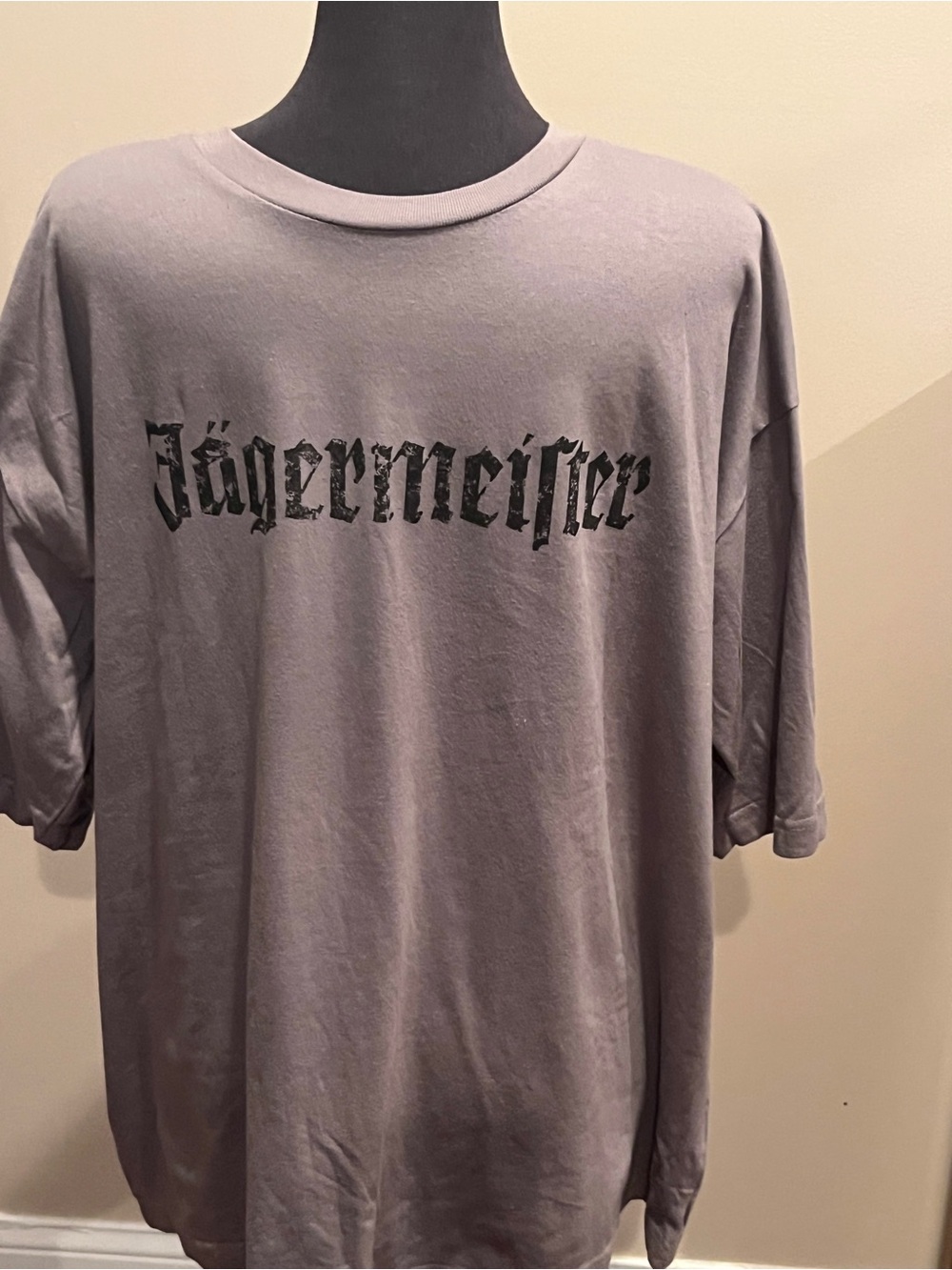 Jagermeister Gray Short Sleeve Tee with Black Script - NEW